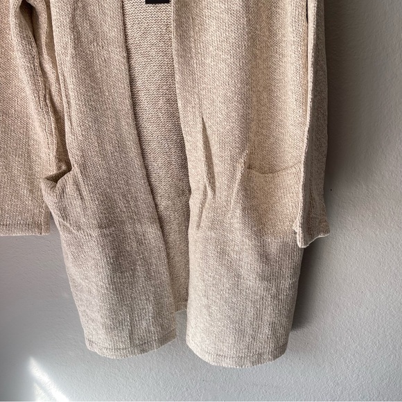 NWT Jenni Kayne Cotton Linen Hooded Sweater Coat Cardigan in Natural M - Picture 3 of 9